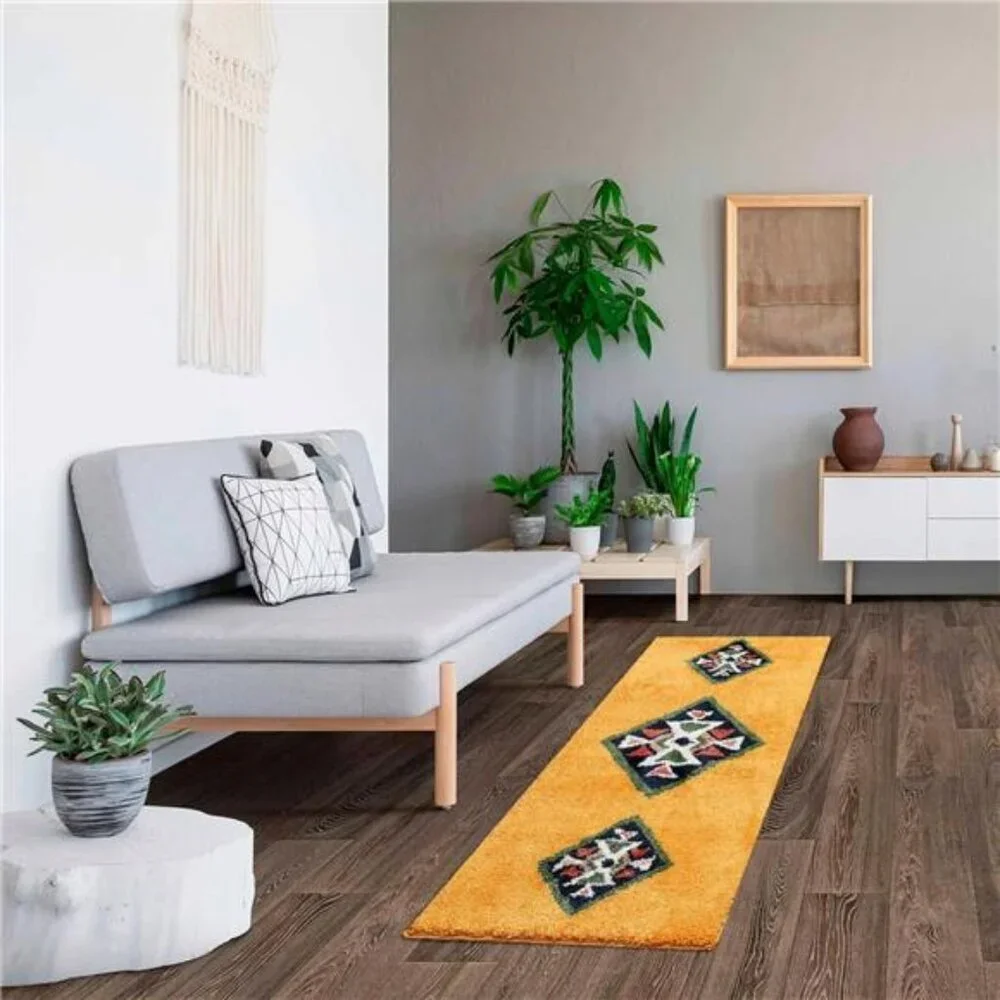 NEW Yellow Boho Area Rug - Picture 2 of 3